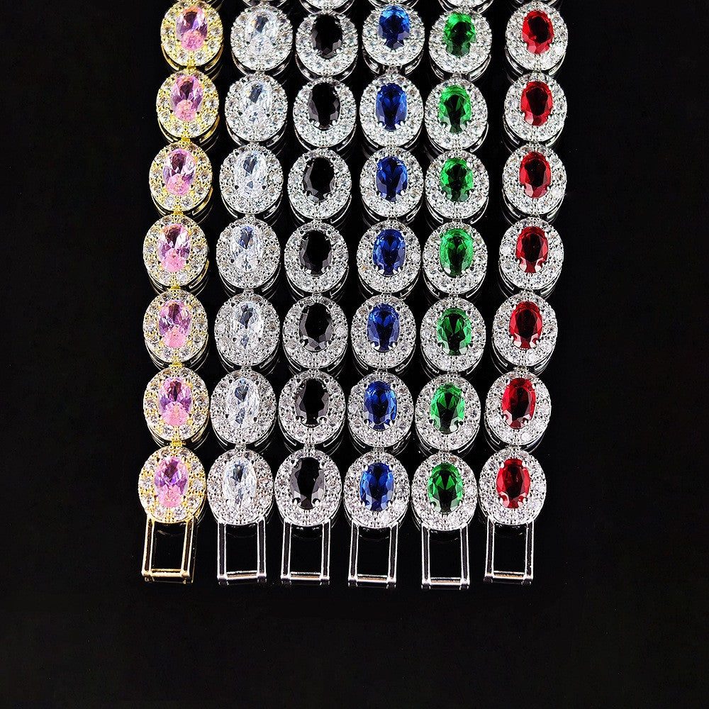 Classy Multicolor Oval Halo Bracelet