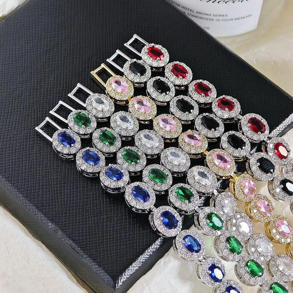 Classy Multicolor Oval Halo Bracelet