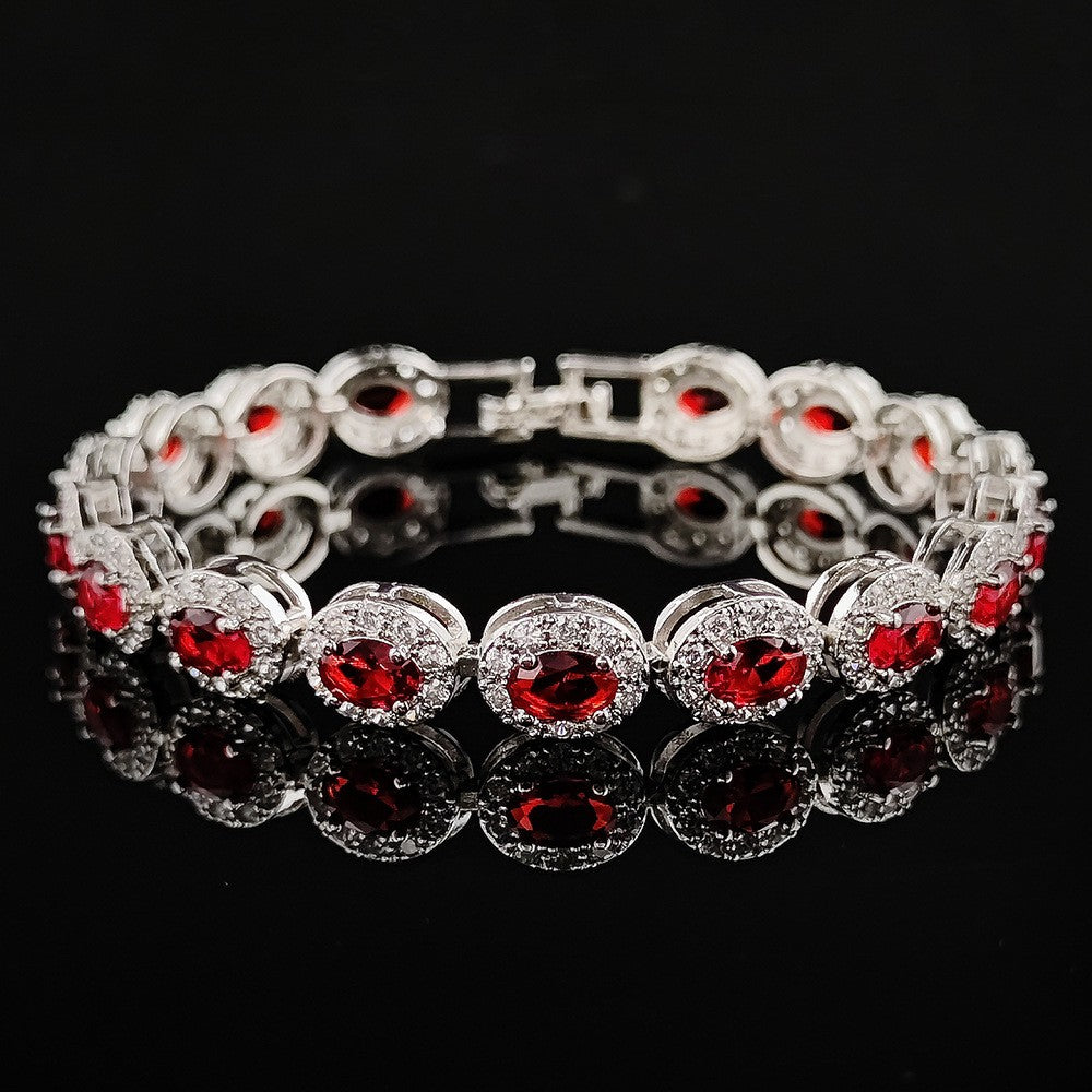 Classy Multicolor Oval Halo Bracelet