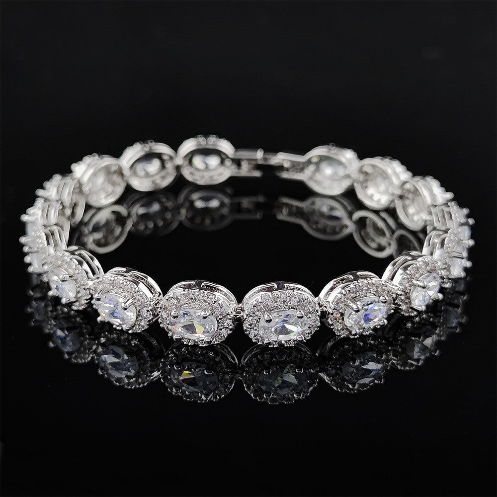 Classy Multicolor Oval Halo Bracelet