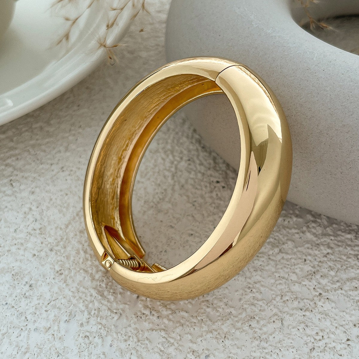 Classy Geometric Hinged Cuff Bracelet