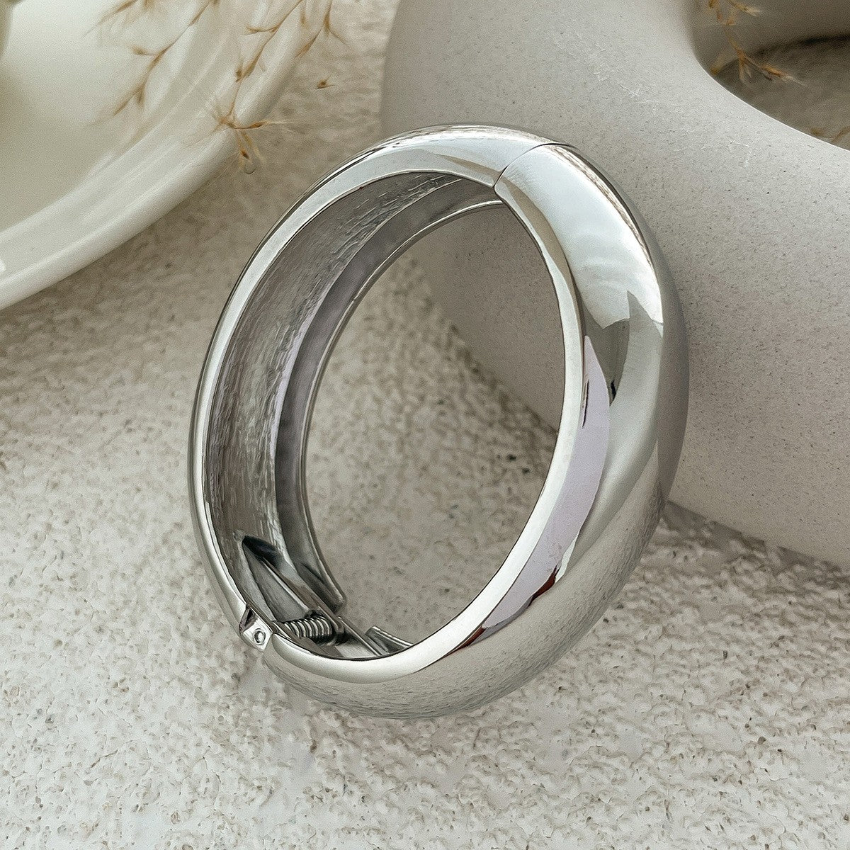 Classy Geometric Hinged Cuff Bracelet