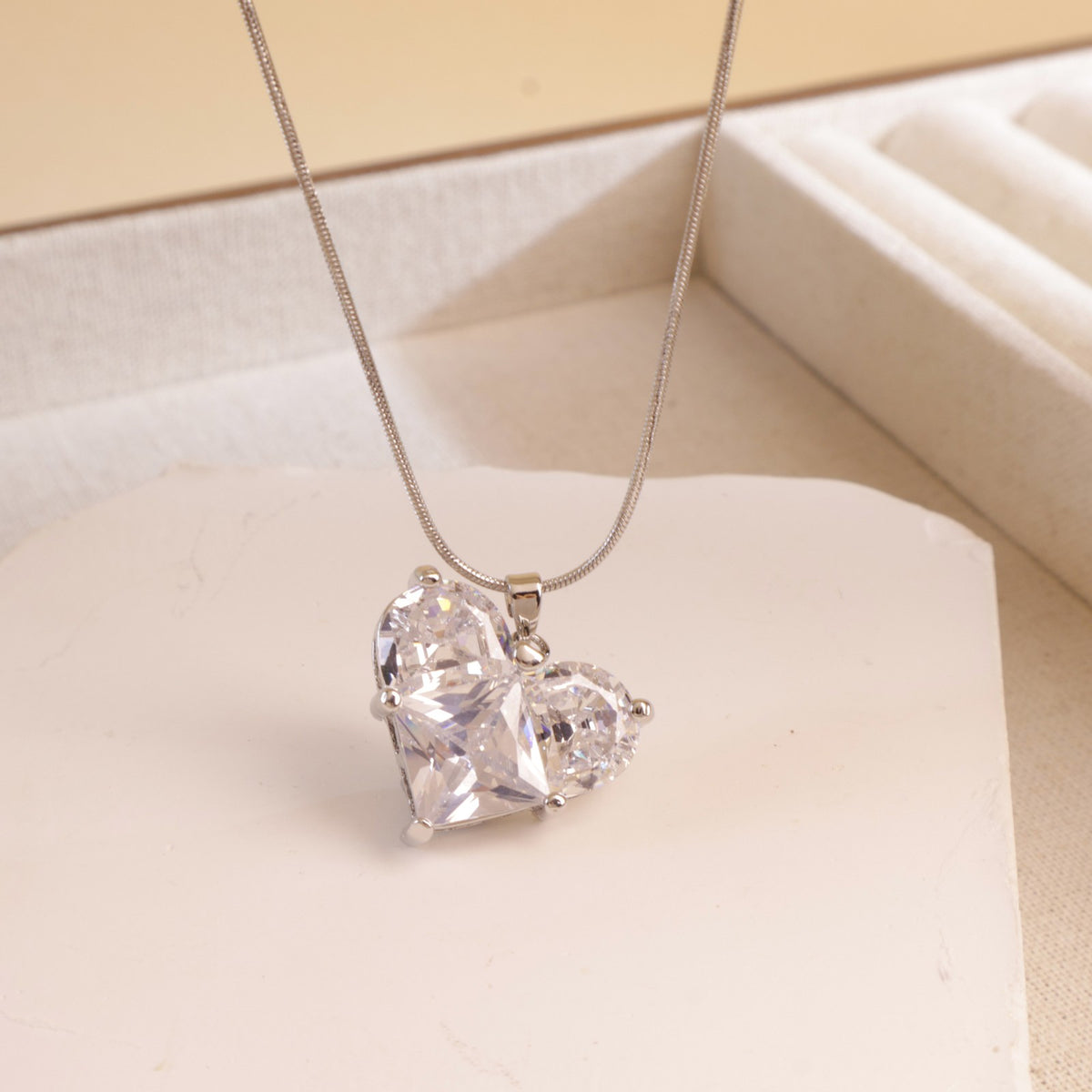Romantic Crystal Square Pendant Necklace