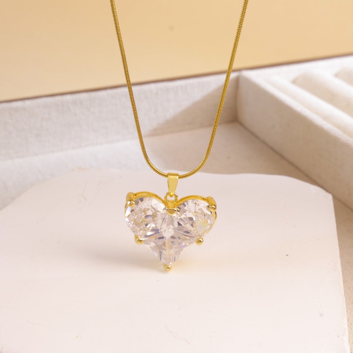 Romantic Crystal Square Pendant Necklace