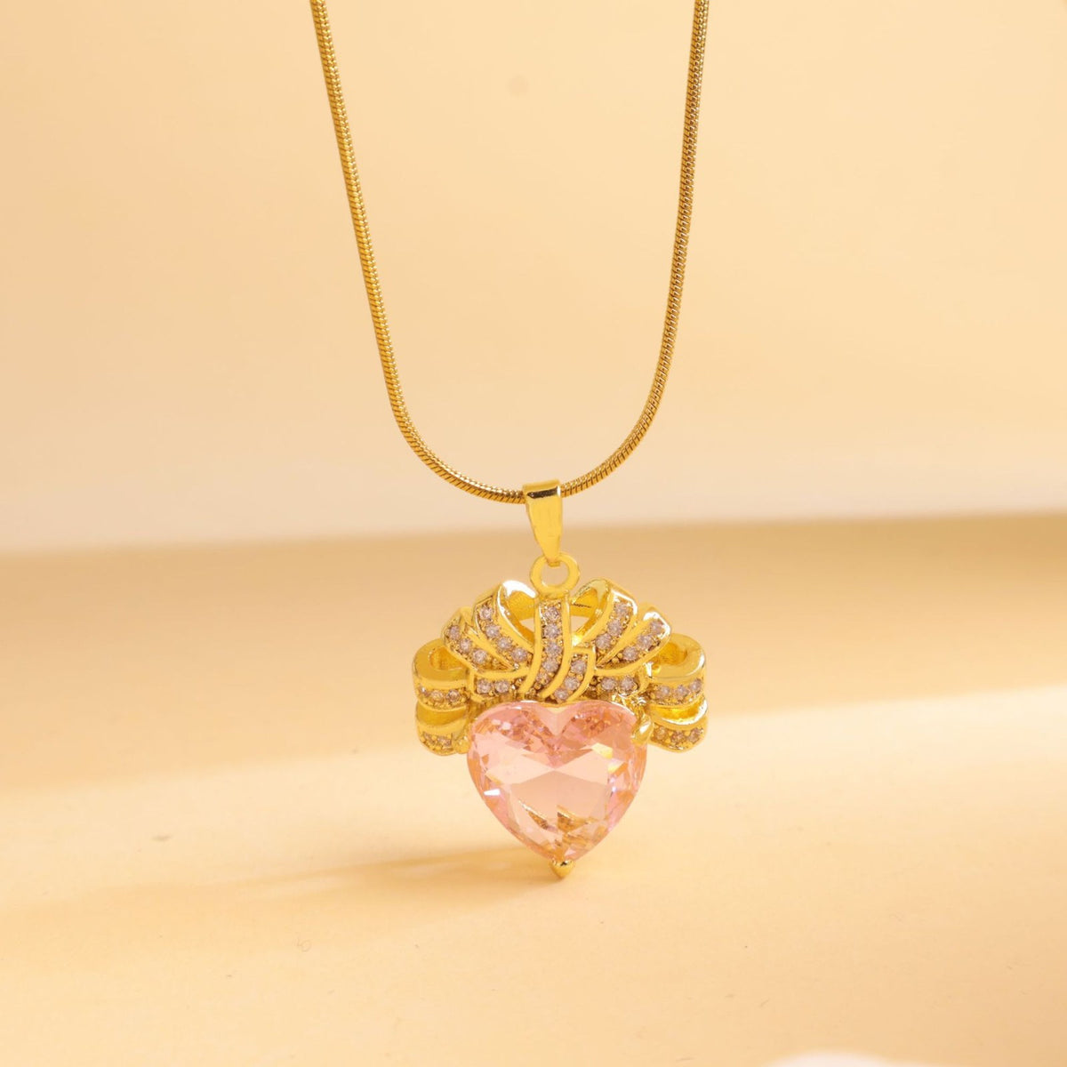 Romantic Crystal Square Pendant Necklace