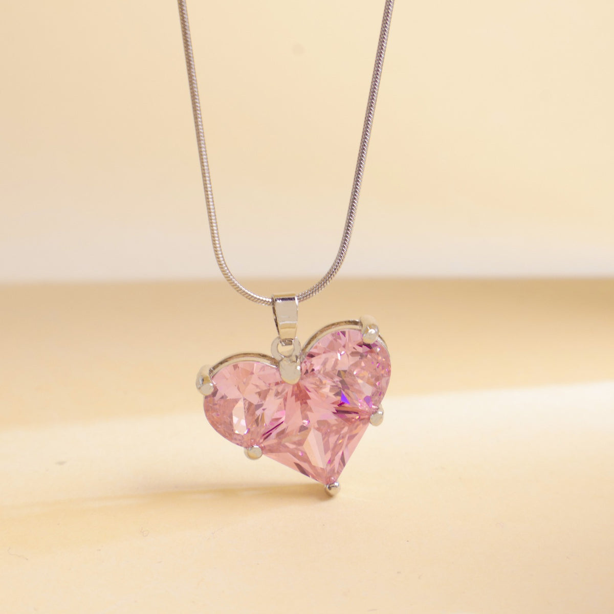 Romantic Crystal Square Pendant Necklace