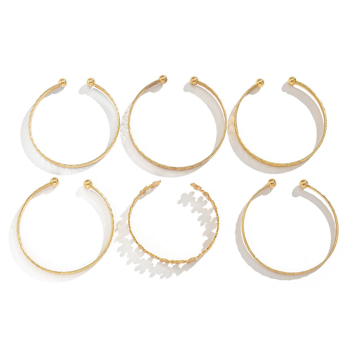 Classy Engraved Floral Bangle Set