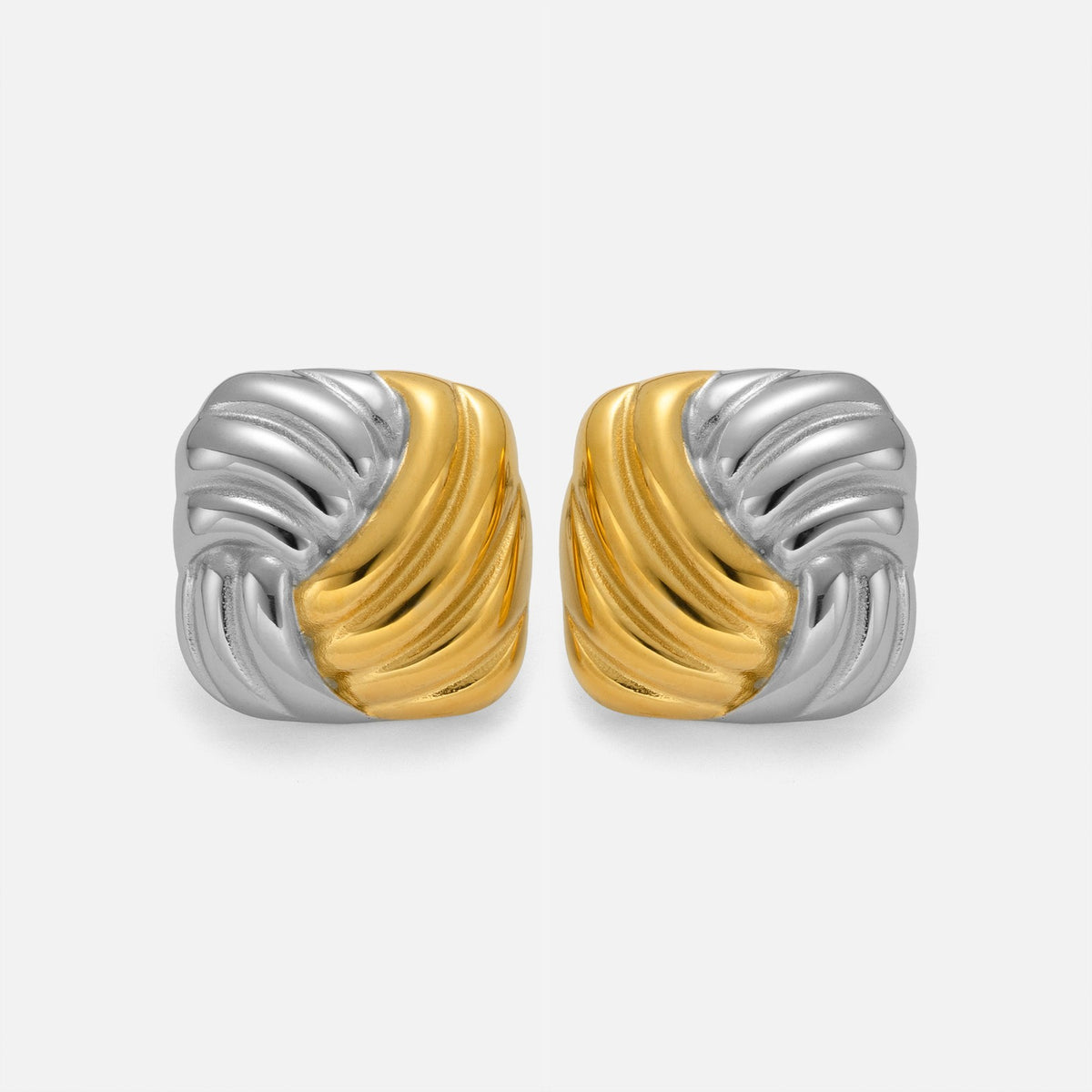 18k Elegant Geometric Square Earring
