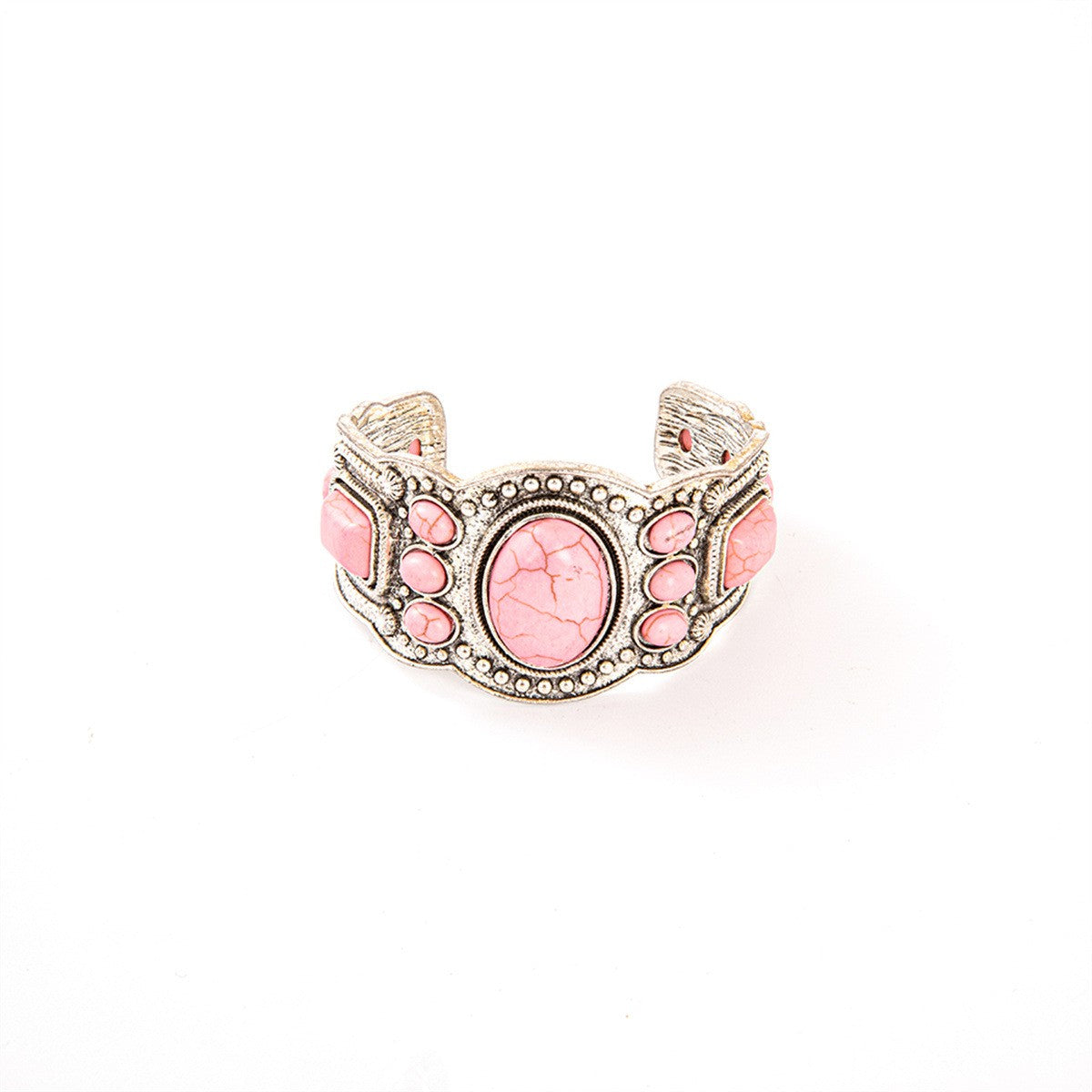 Vintage Pink Stone Necklace, Bracelet & Earring Set