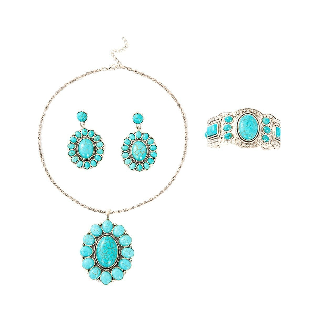 Vintage Pink Stone Necklace, Bracelet & Earring Set
