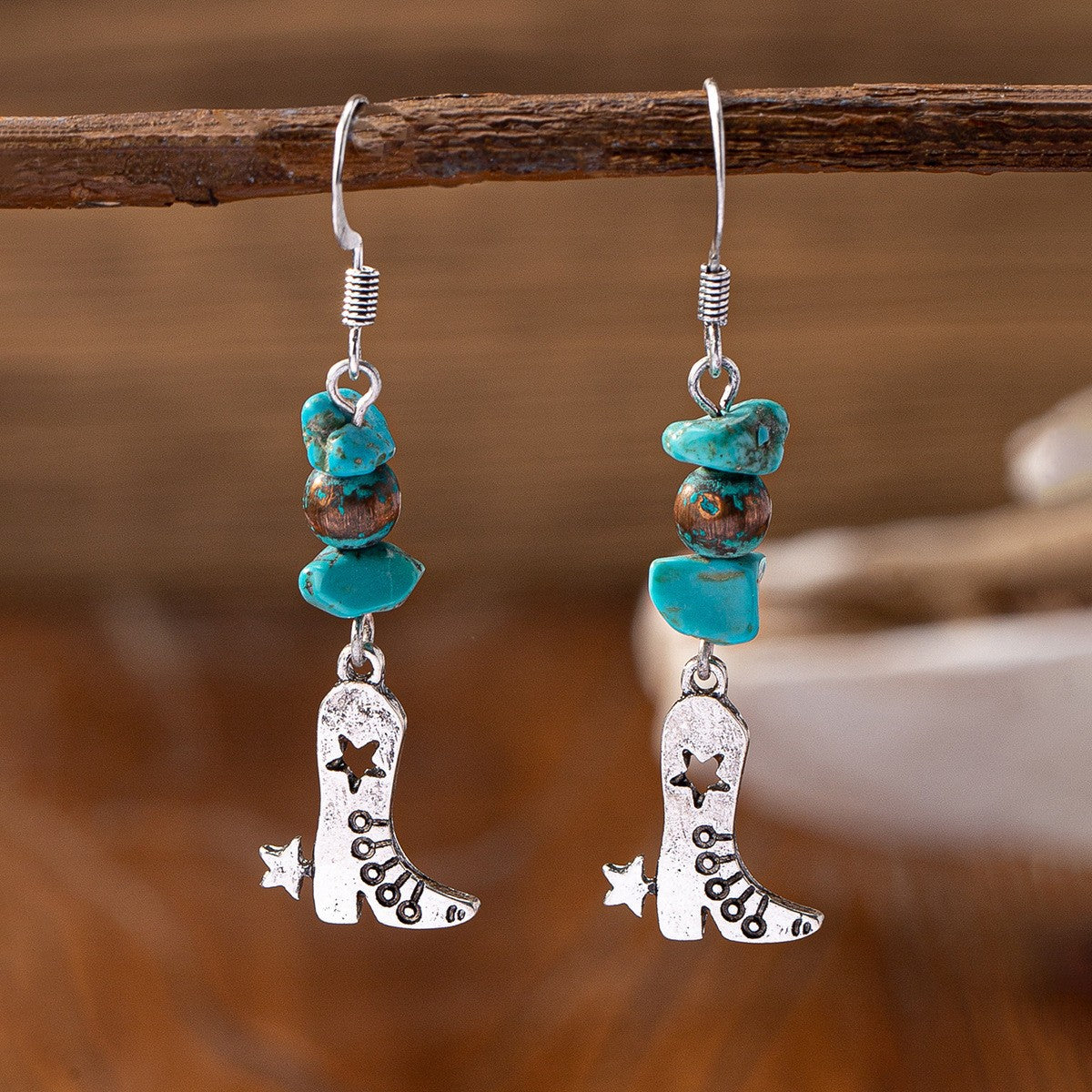 Boho Vintage Turquoise Charm Earring Set