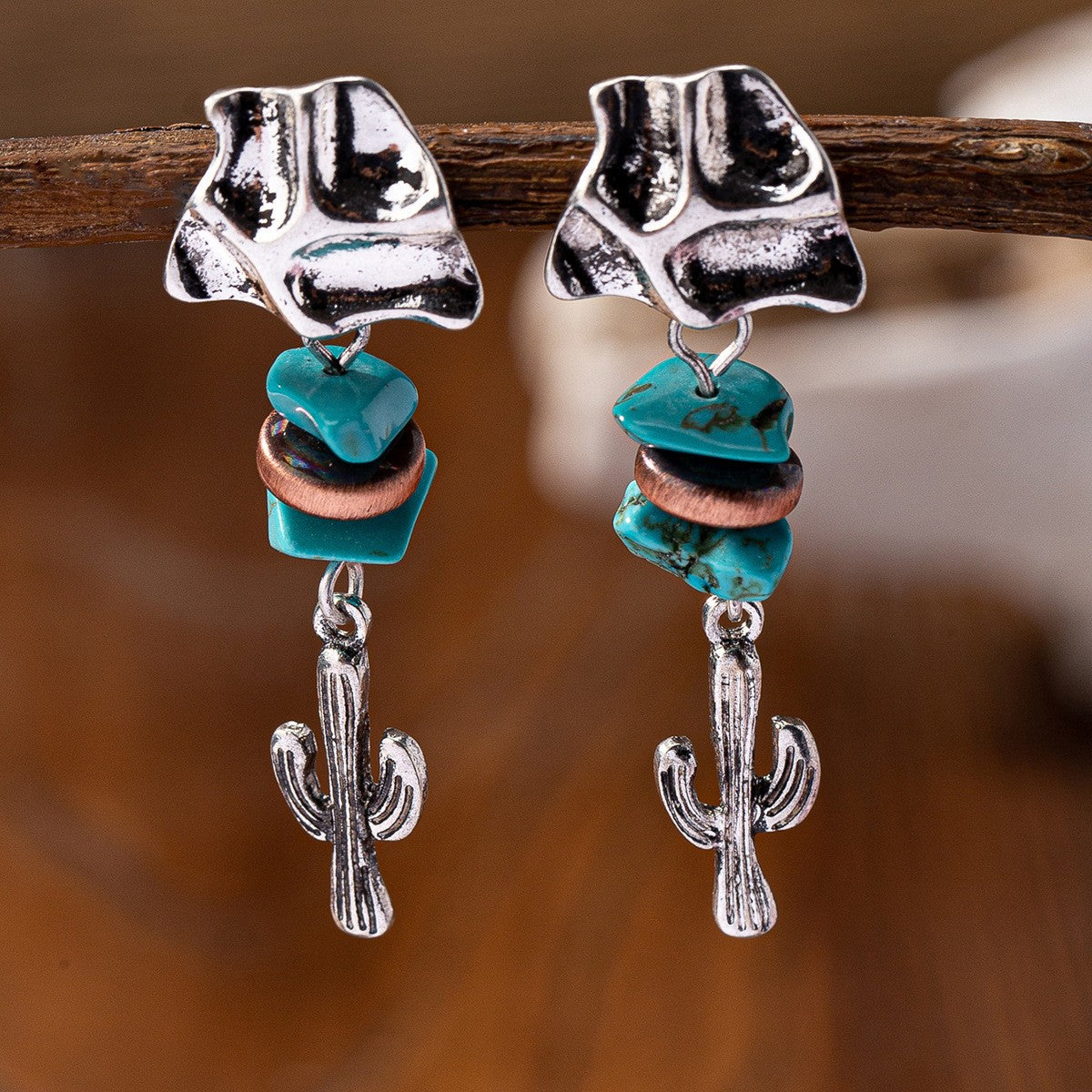 Boho Vintage Turquoise Charm Earring Set