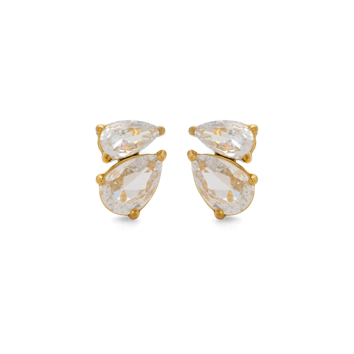 18k Dainty Mini Teardrop Stud Earrings