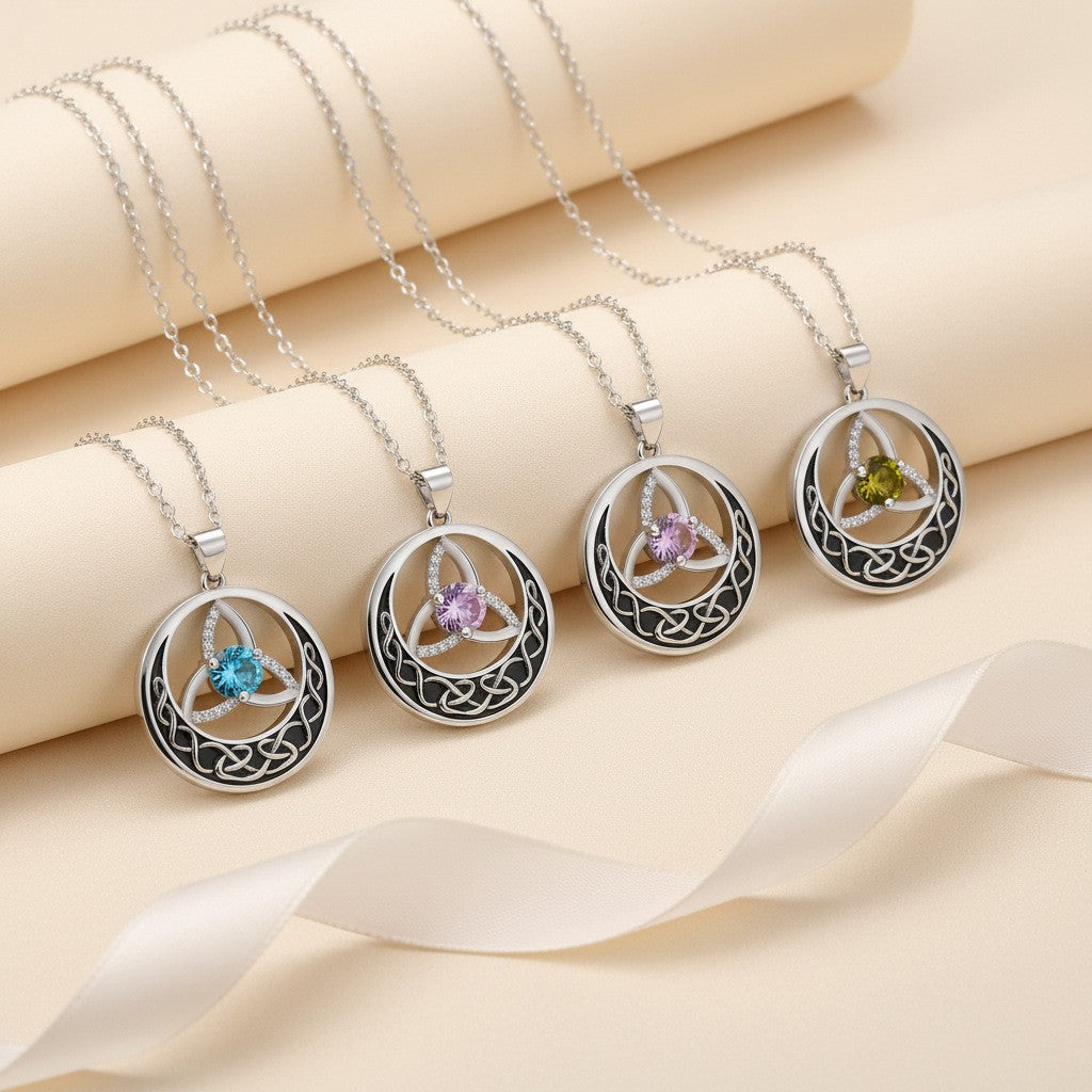 Classy Celtic Knot Birthstone Necklace