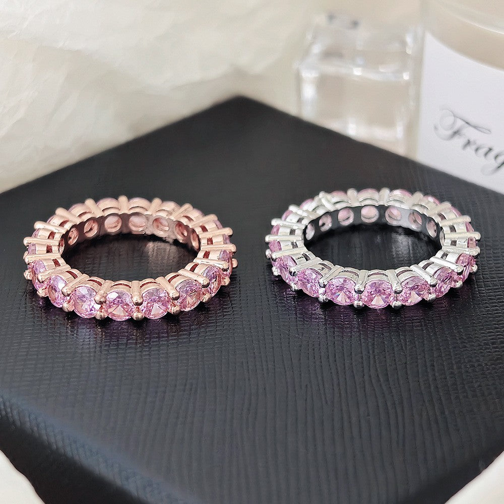 Classy Round Zirconia Eternity Ring