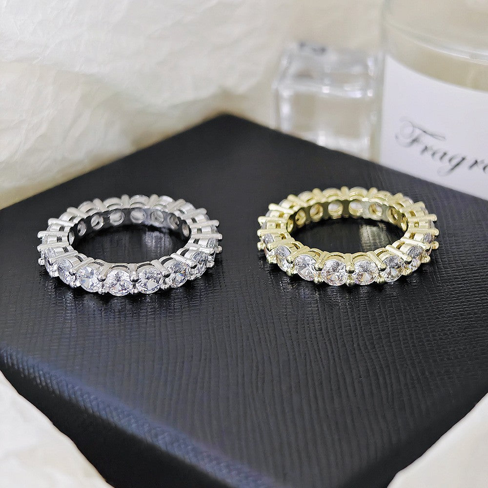 Classy Round Zirconia Eternity Ring