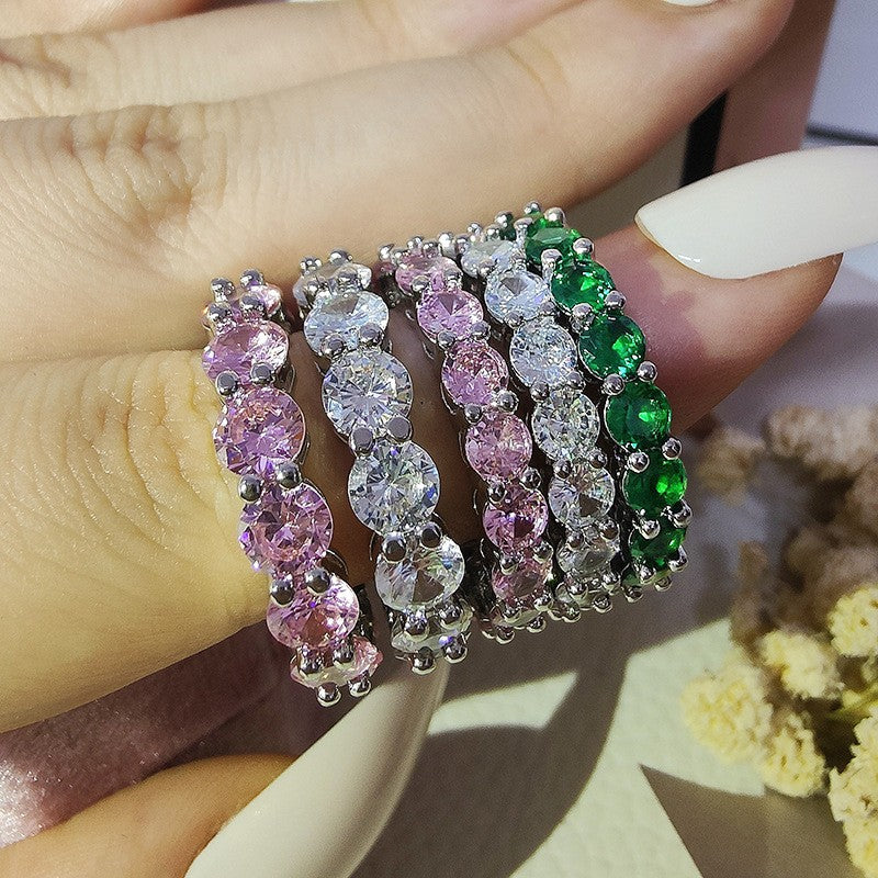 Classy Round Zirconia Eternity Ring