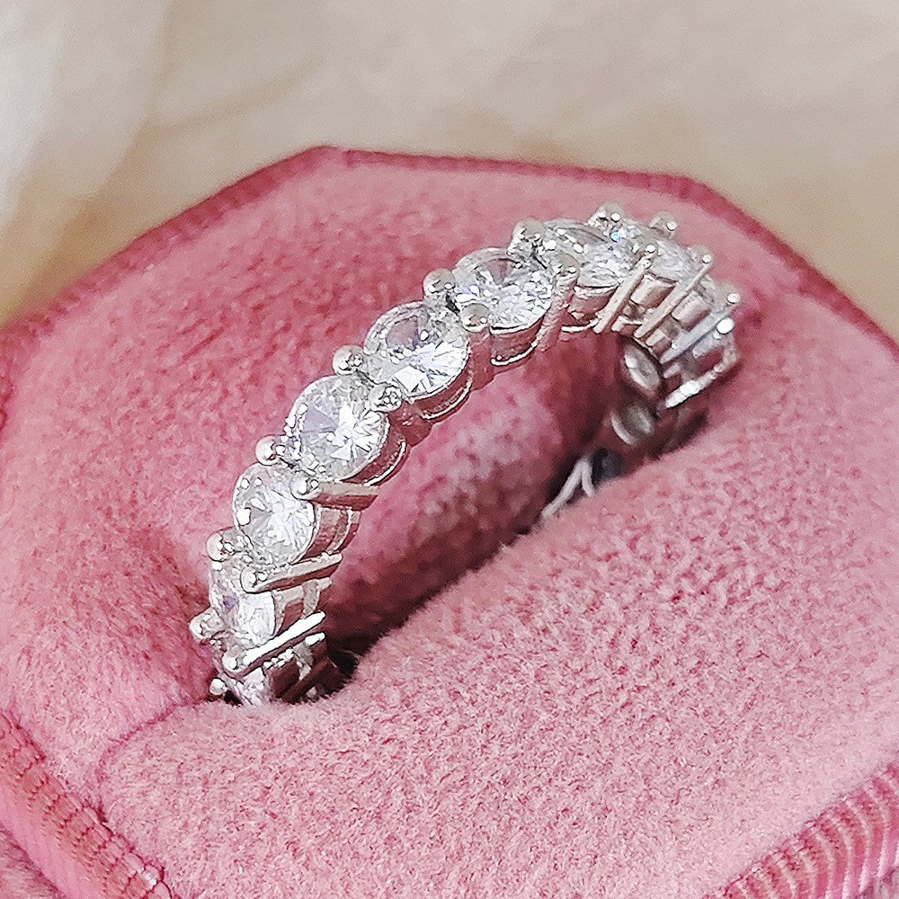 Classy Round Zirconia Eternity Ring