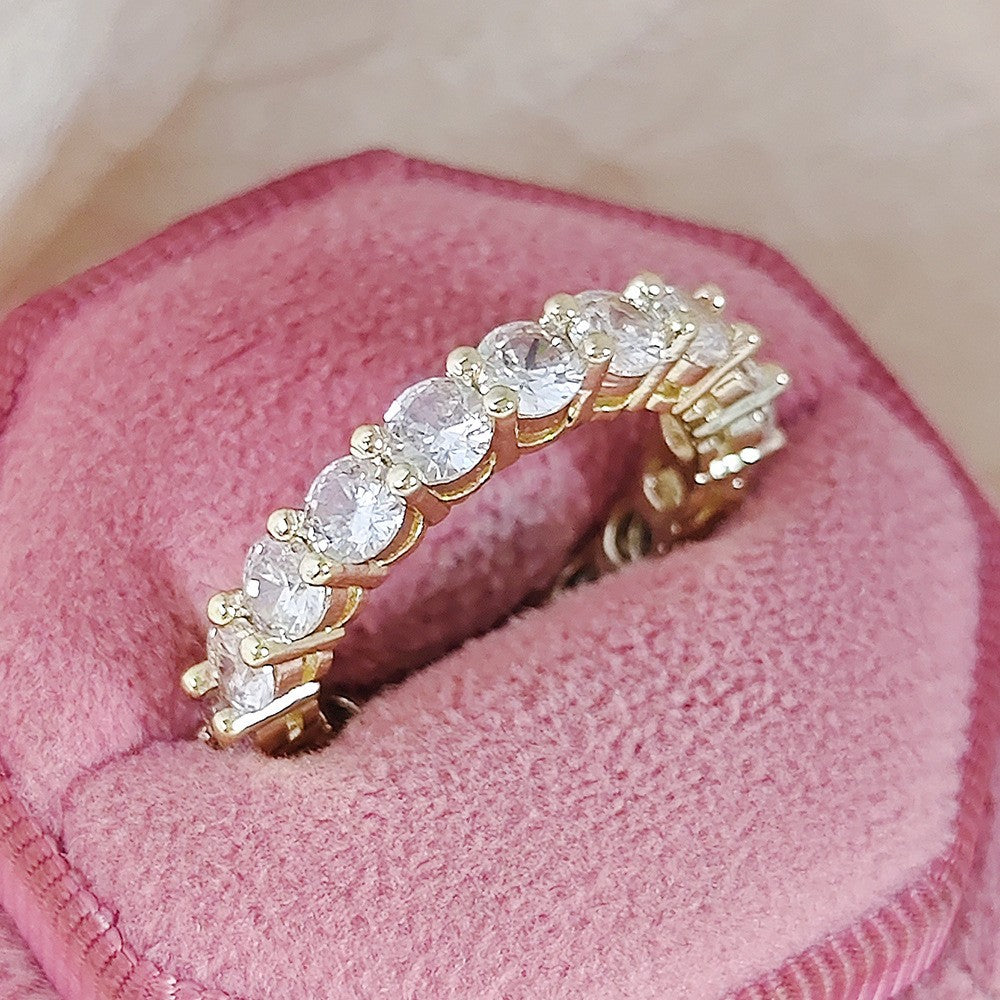 Classy Round Zirconia Eternity Ring