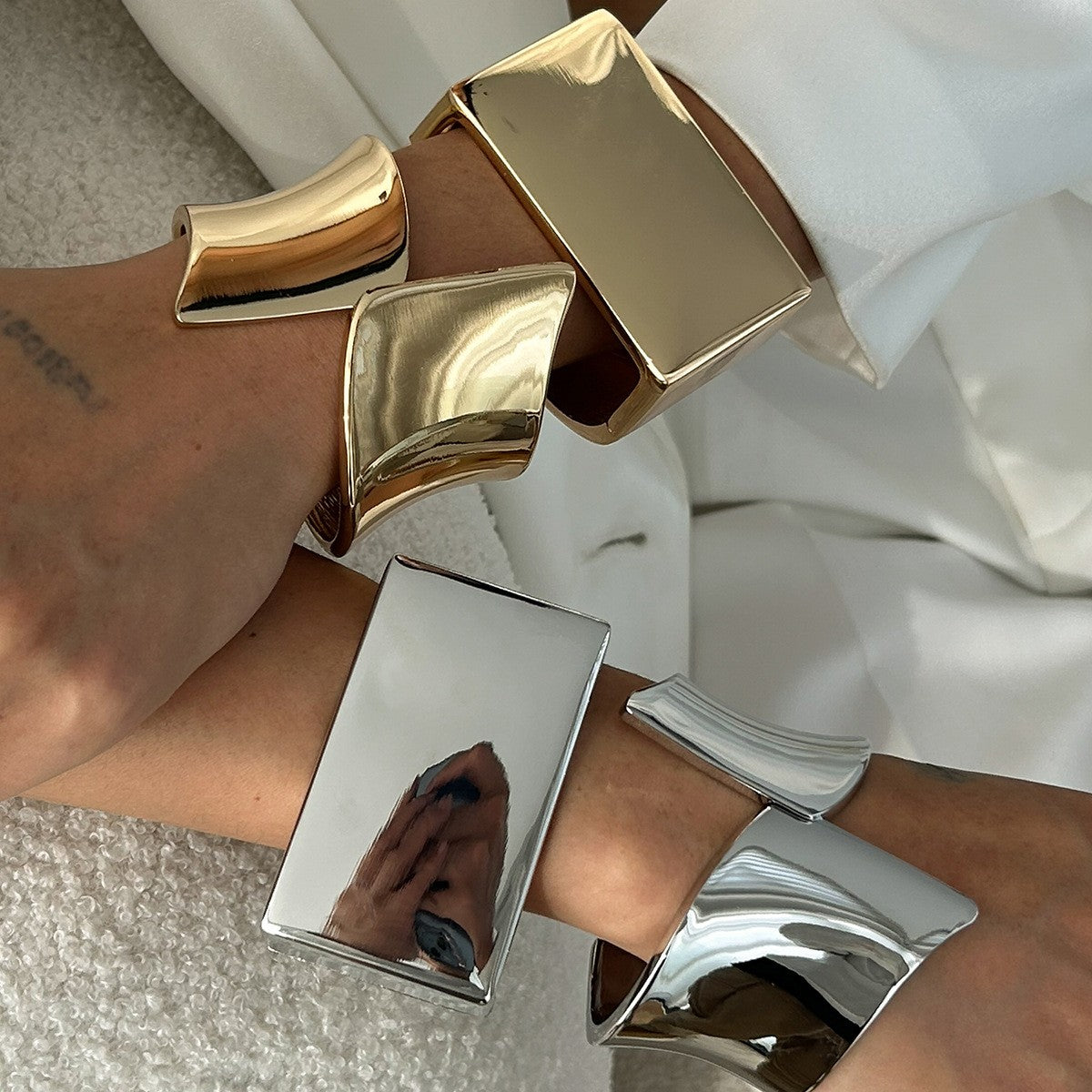 Statement Geometric Block Cuff Bracelet