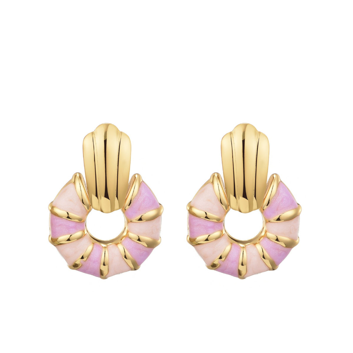 Boho Enamel Shell Stud Earrings