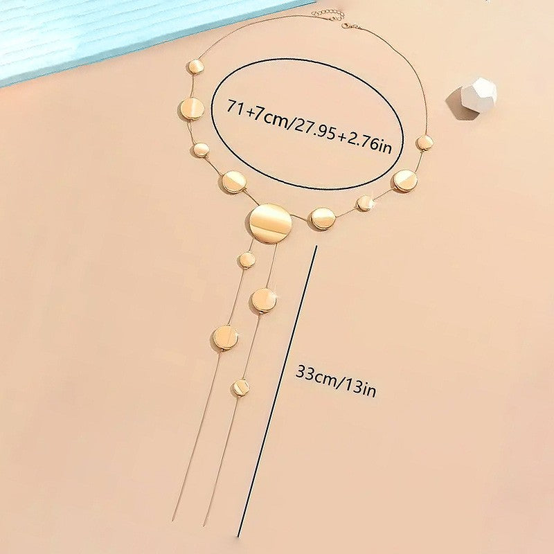 Classy Polished Disc Y-Necklace