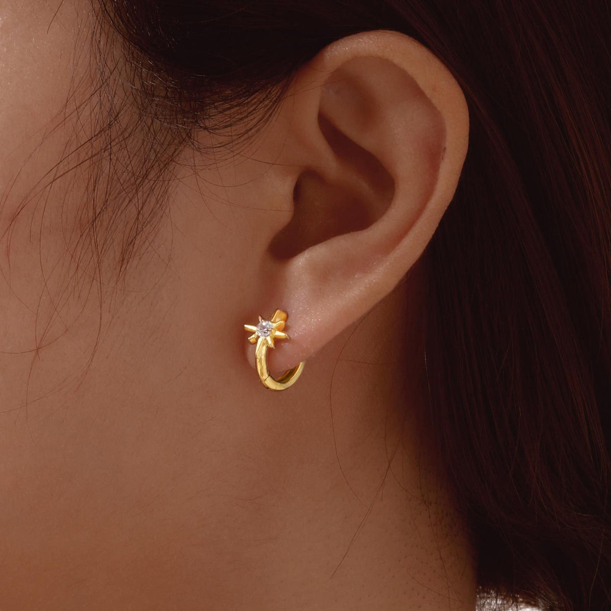 Dainty Mixed Motif Huggie Hoop Earring Set