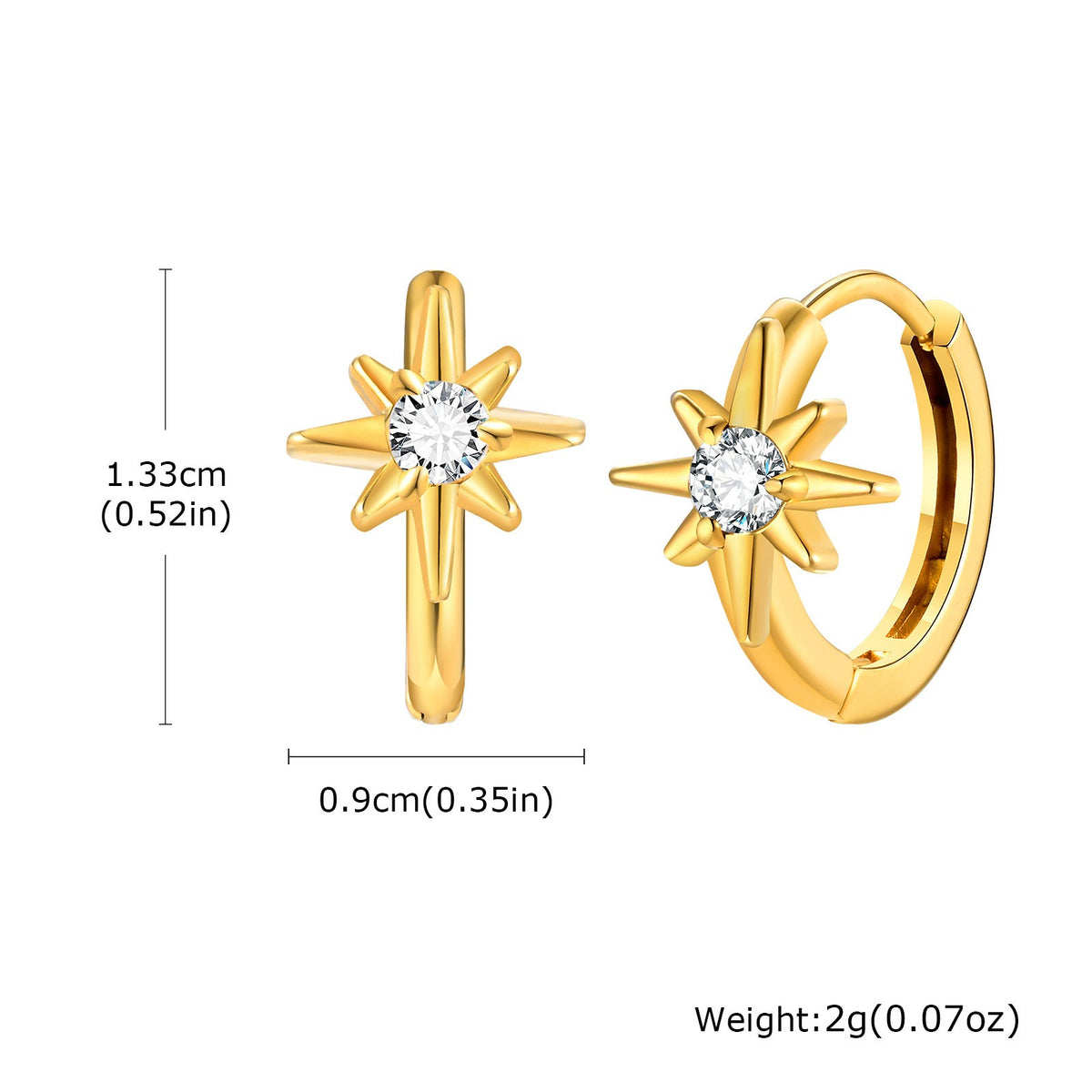 Dainty Mixed Motif Huggie Hoop Earring Set