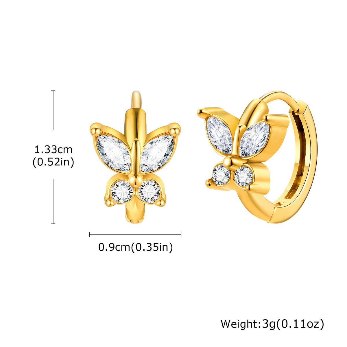 Dainty Mixed Motif Huggie Hoop Earring Set