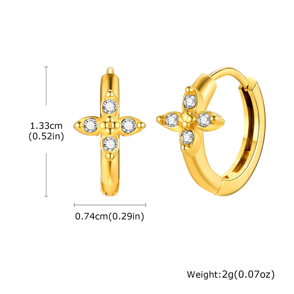 Dainty Mixed Motif Huggie Hoop Earring Set