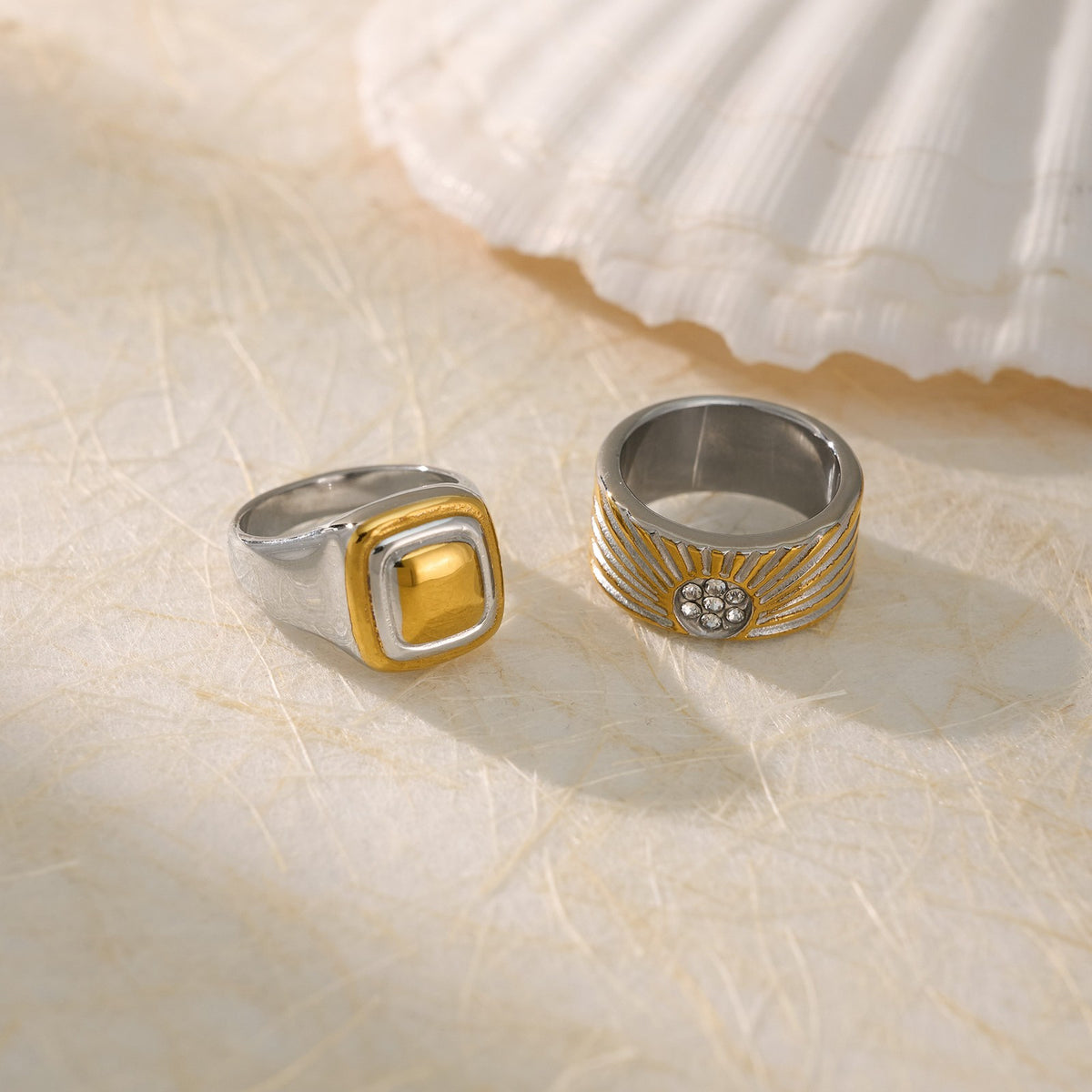14k Dainty Sunburst Zircon Ring