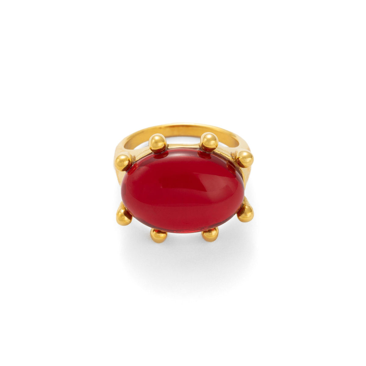 18k Classy Oval Stone Ring