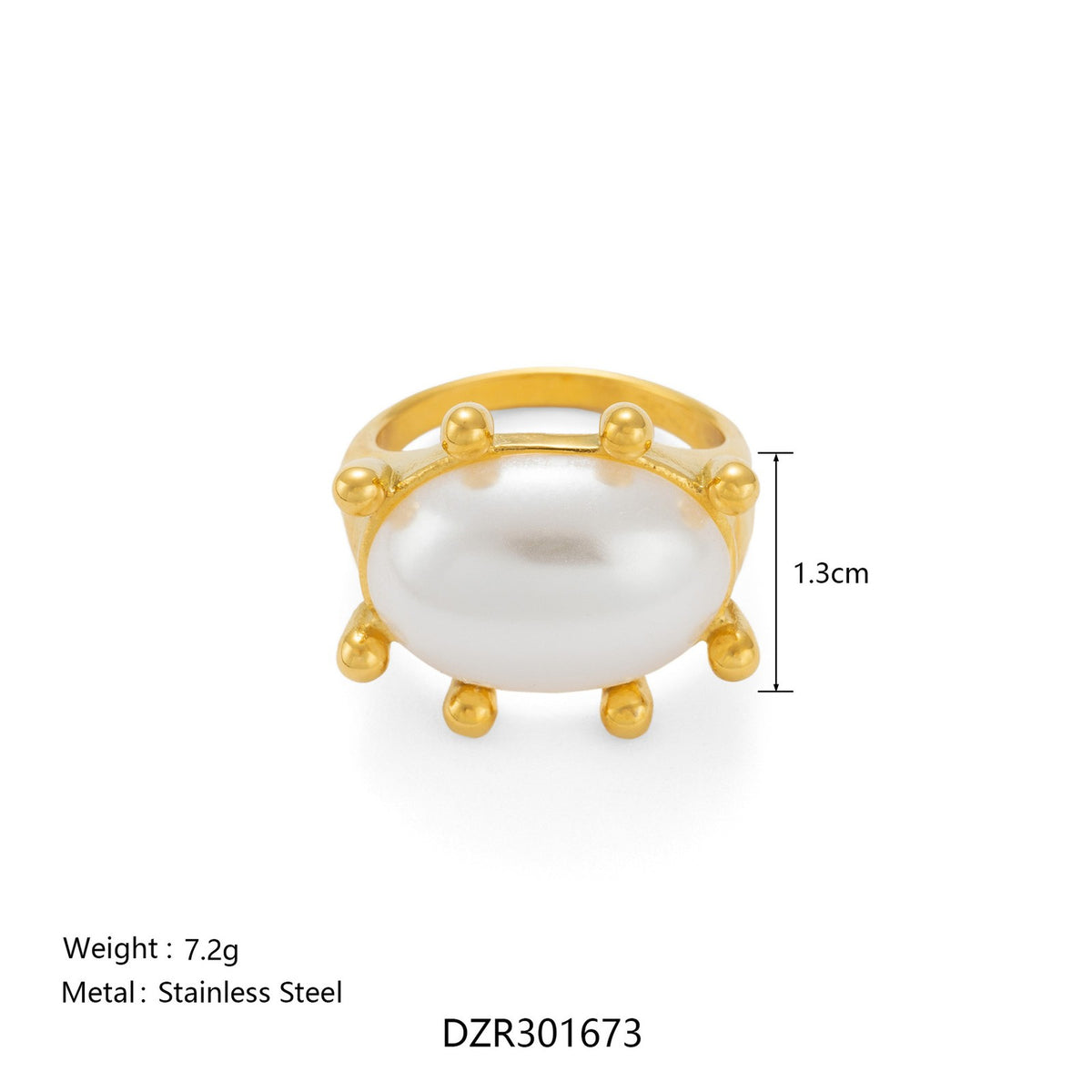 18k Classy Oval Stone Ring