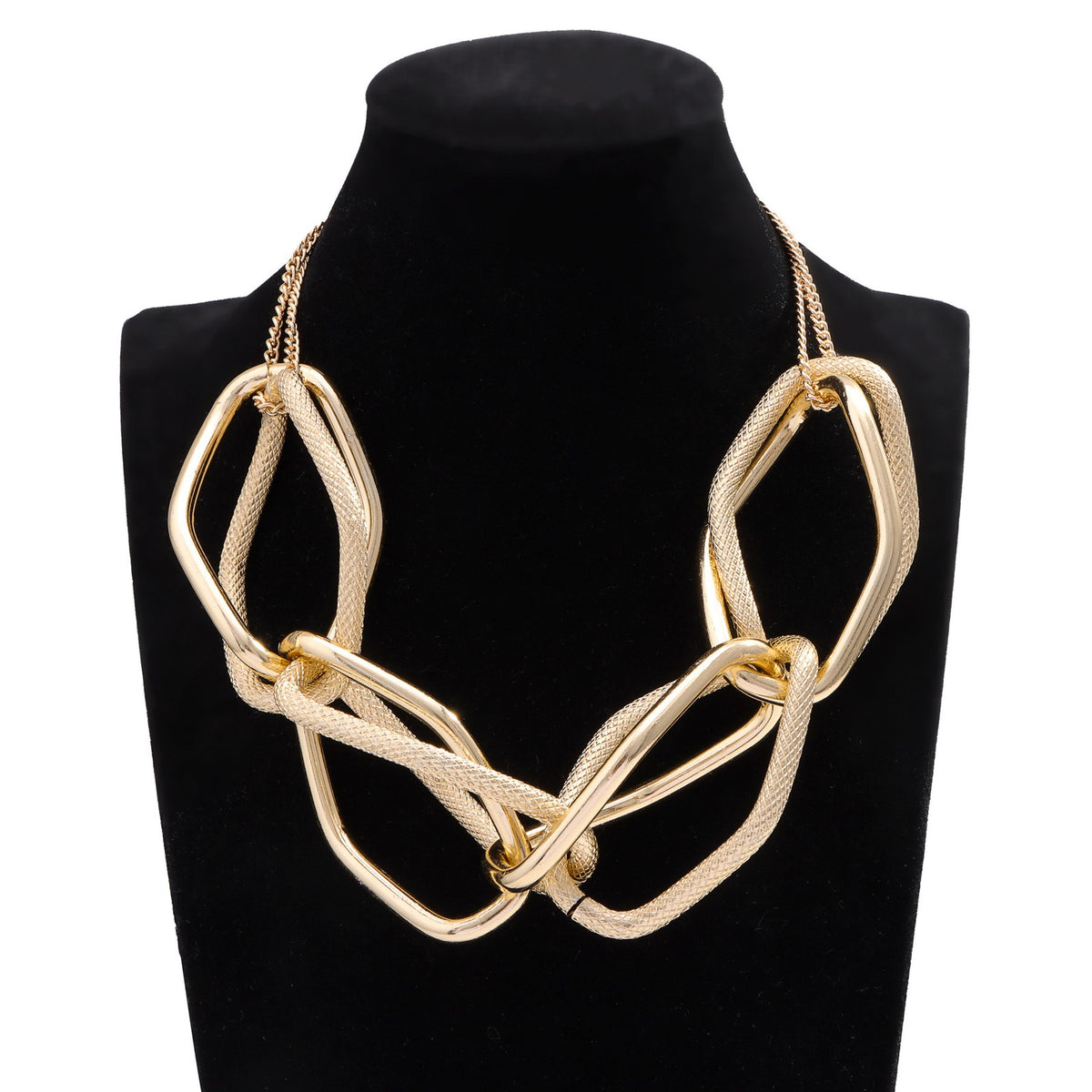 Classy Geometric Woven Link Necklace