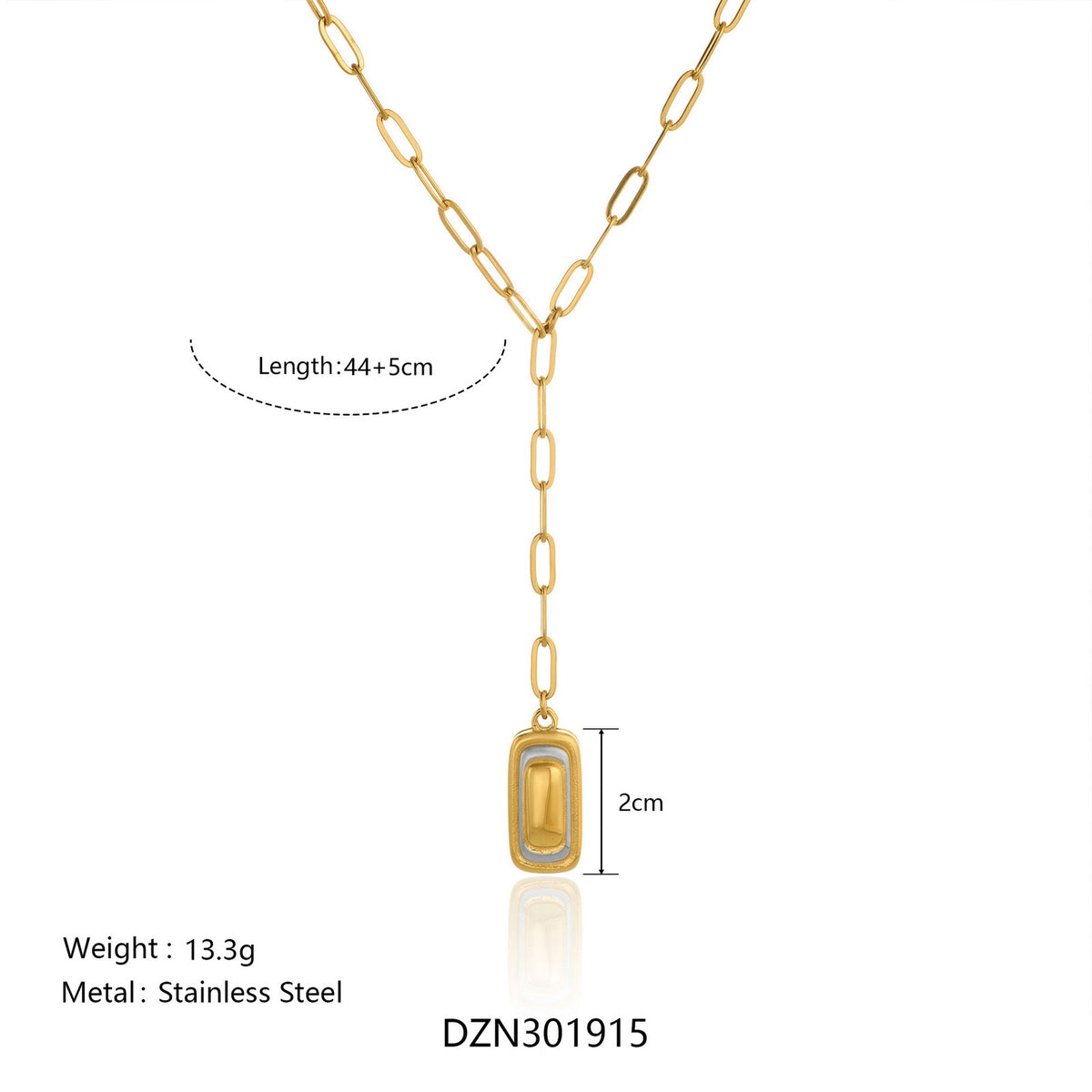 Classy Sugar Cube Paperclip Y-Necklace