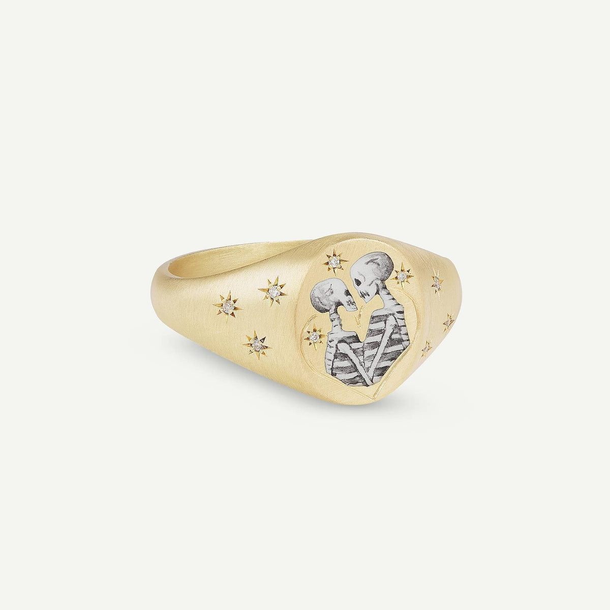 Boho Enamel Motif Open Ring Set