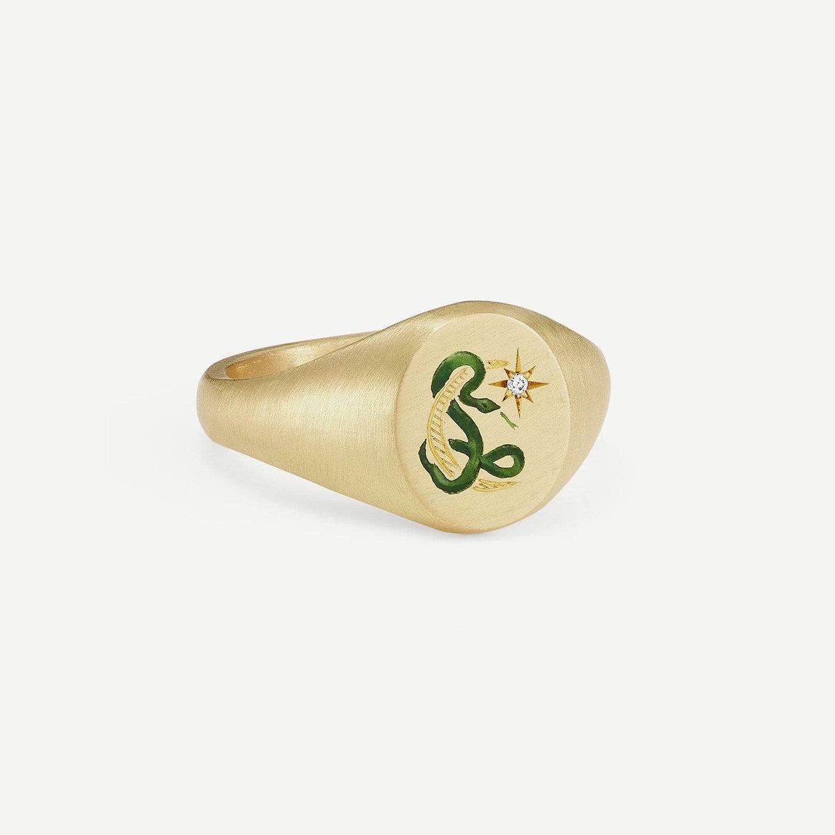 Boho Enamel Motif Open Ring Set