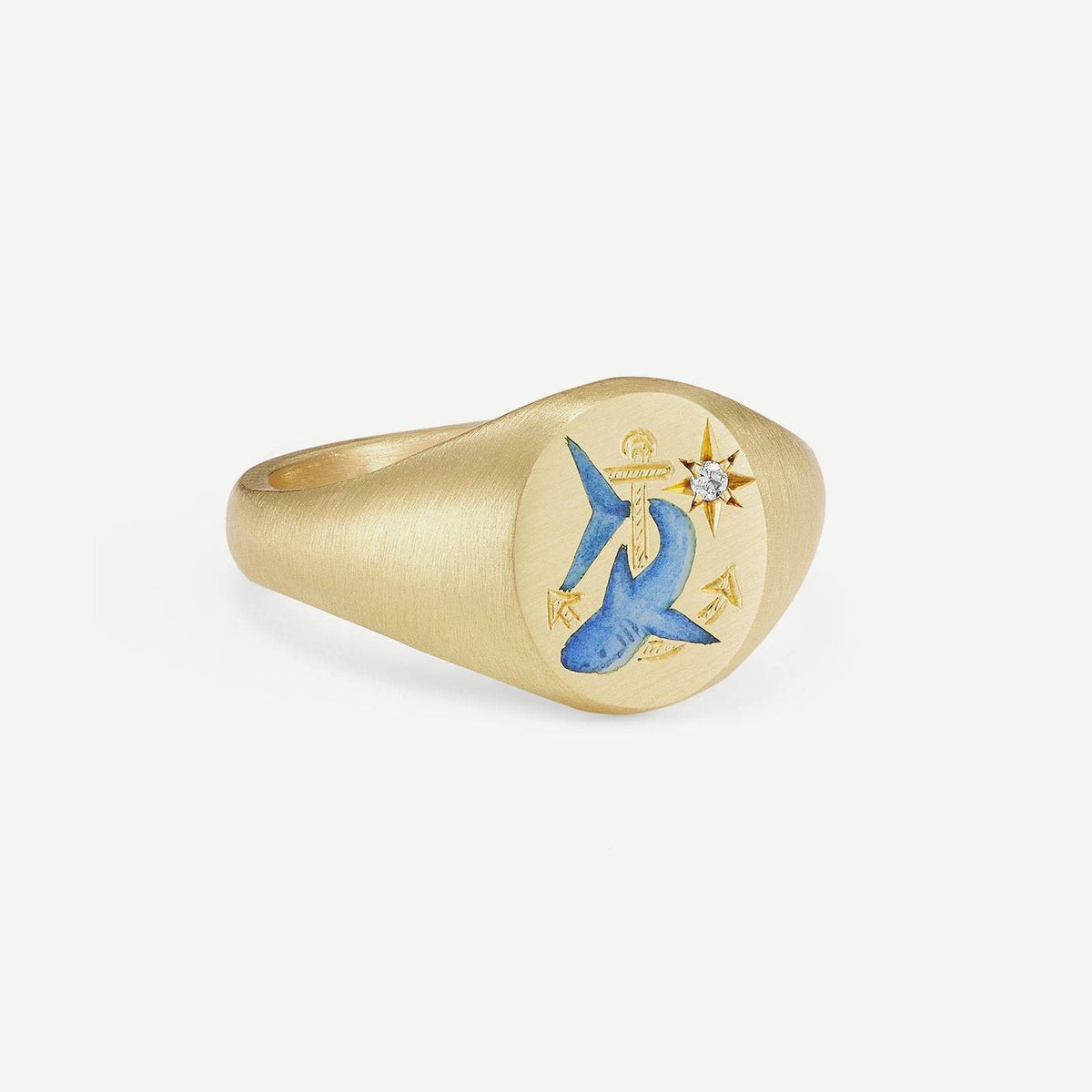 Boho Enamel Motif Open Ring Set