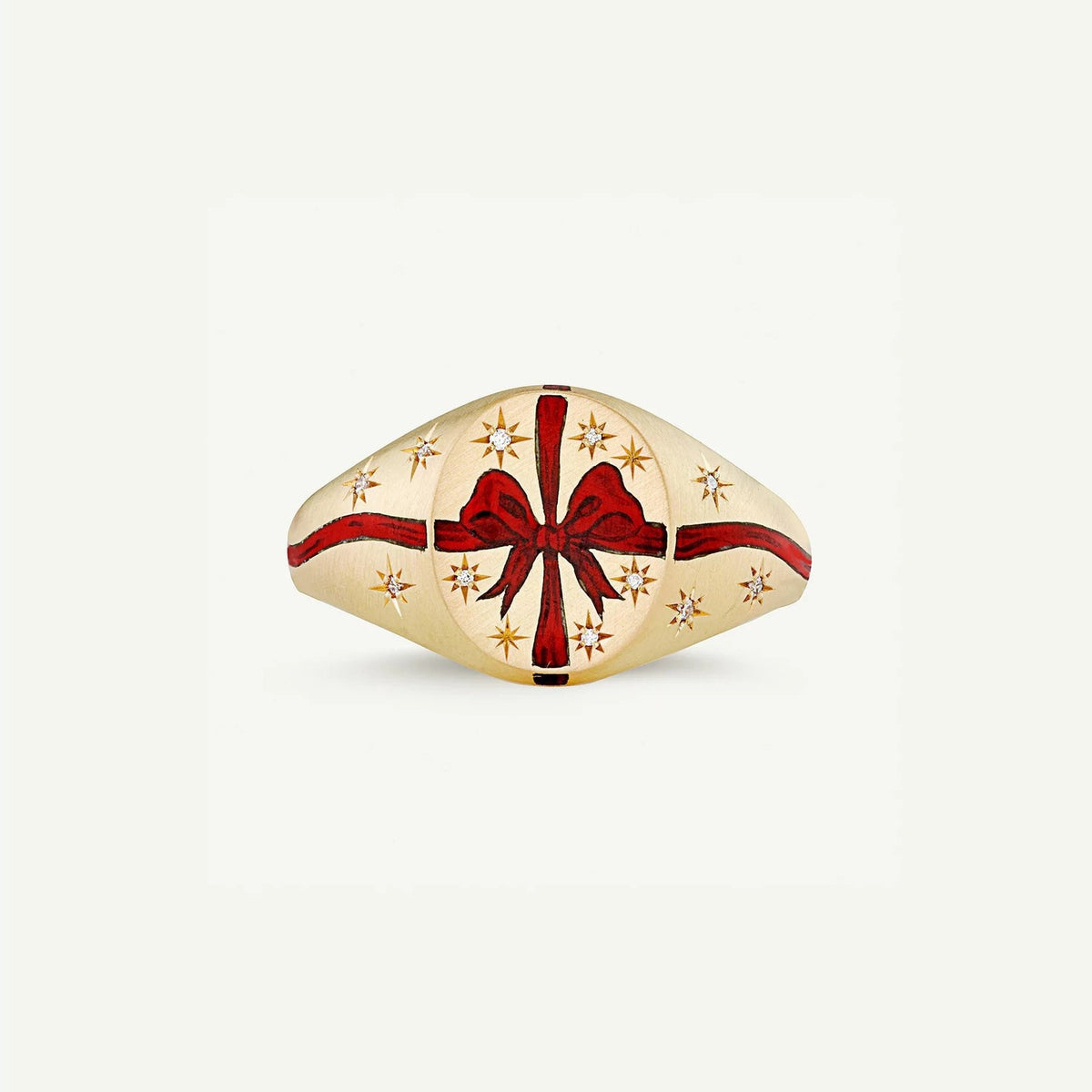 Boho Enamel Motif Open Ring Set