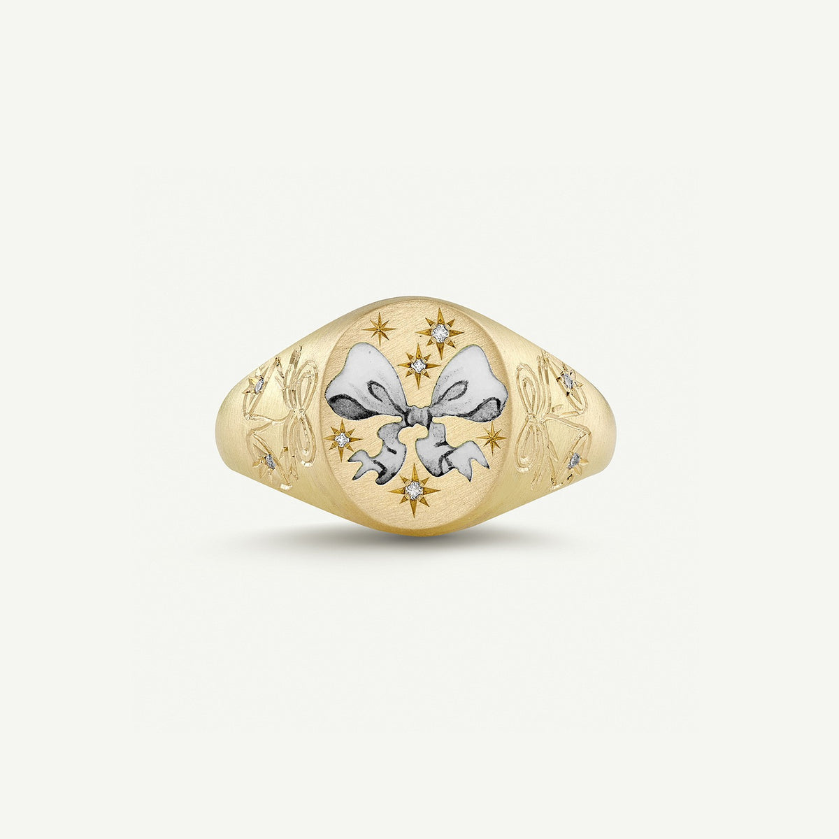 Boho Enamel Motif Open Ring Set