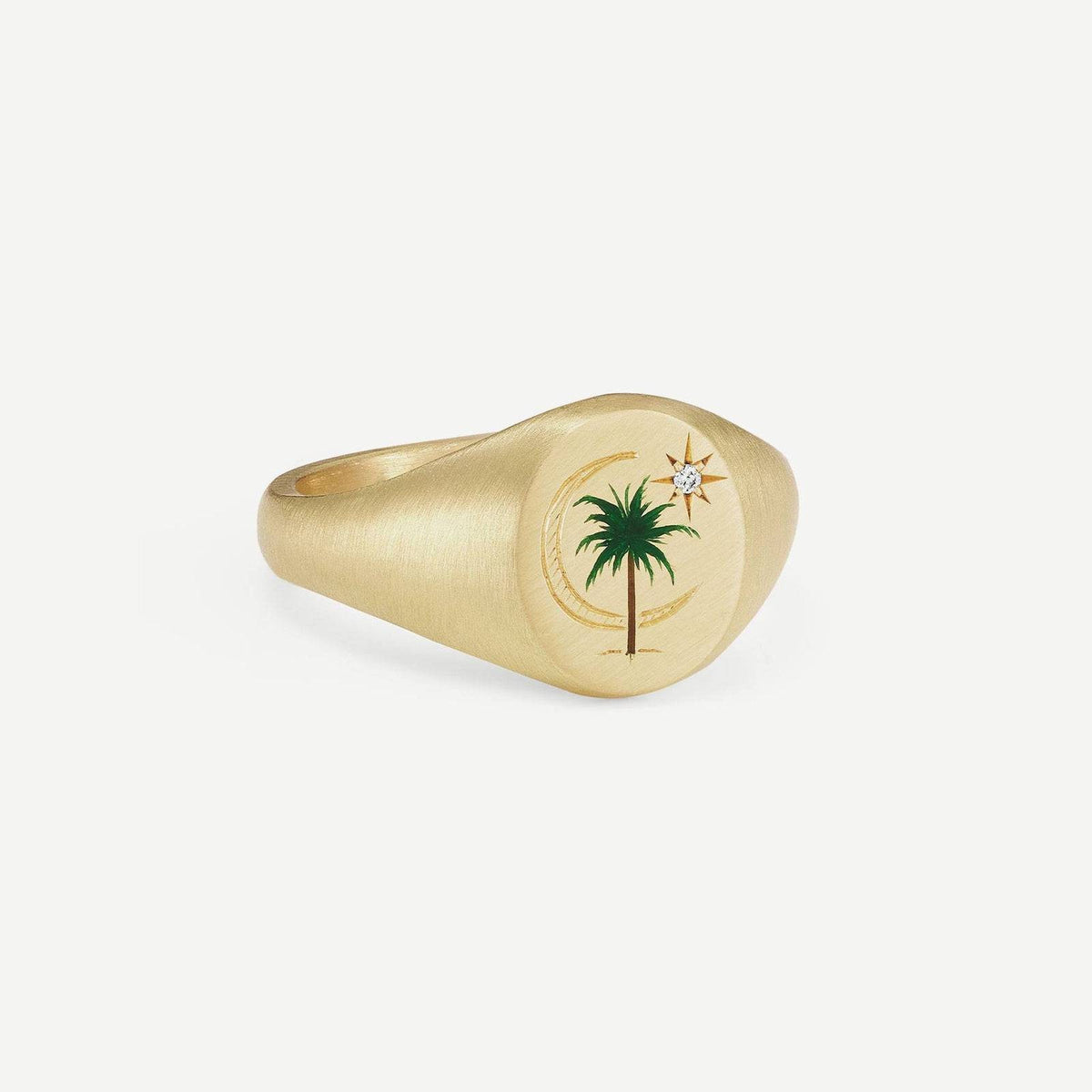 Boho Enamel Motif Open Ring Set