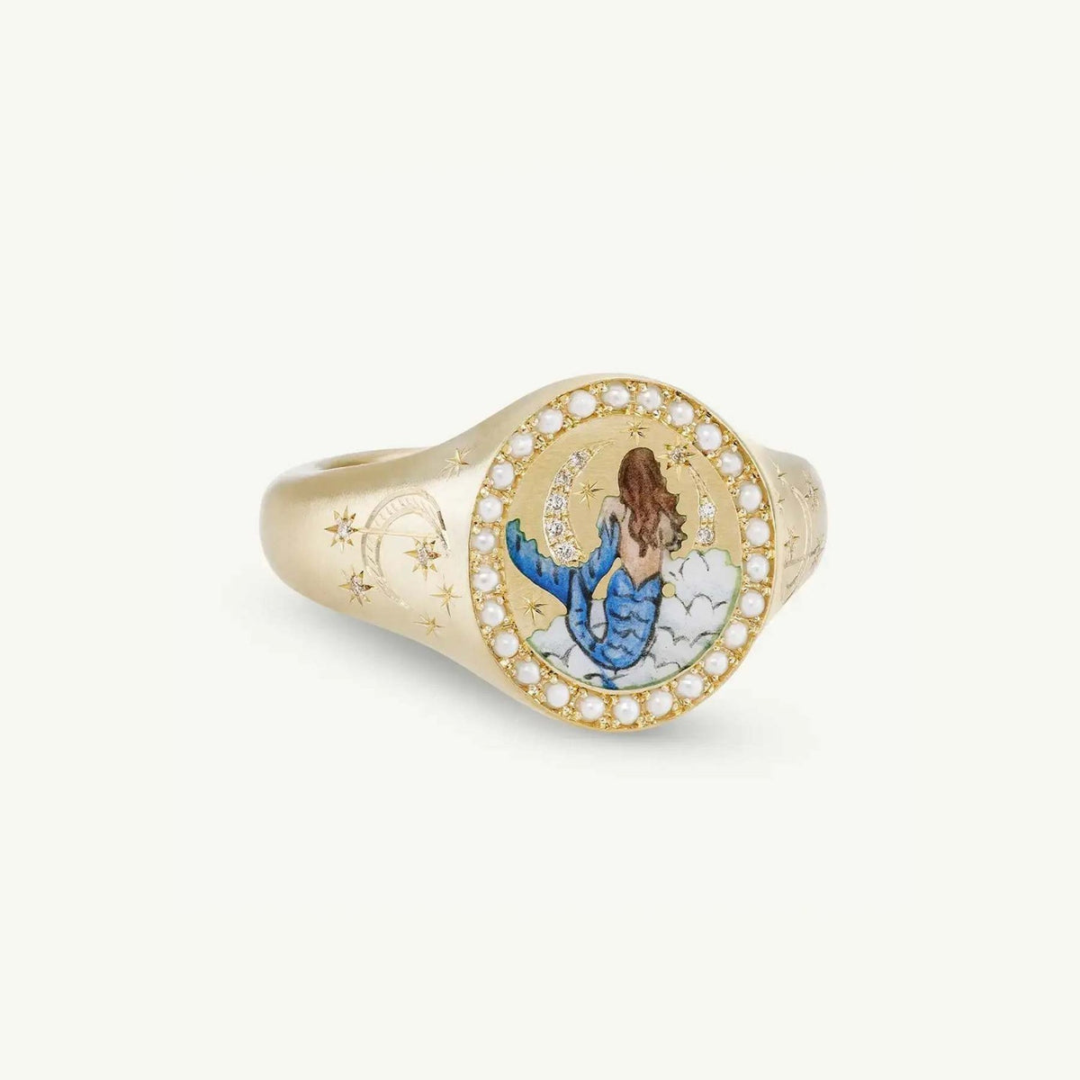Boho Enamel Motif Open Ring Set