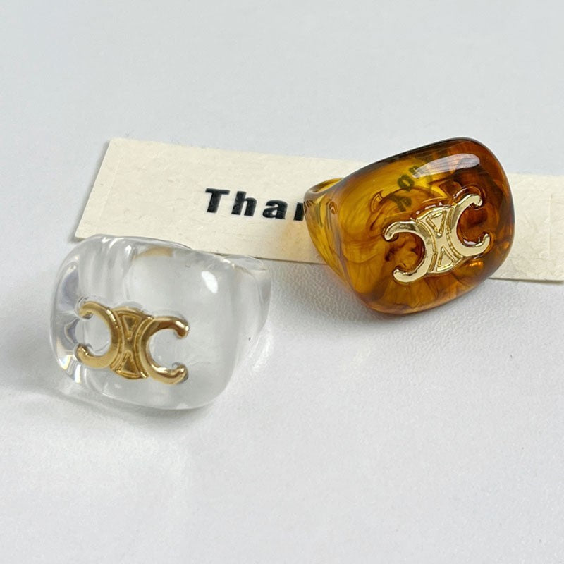Classy Acrylic Arch Motif Open Ring