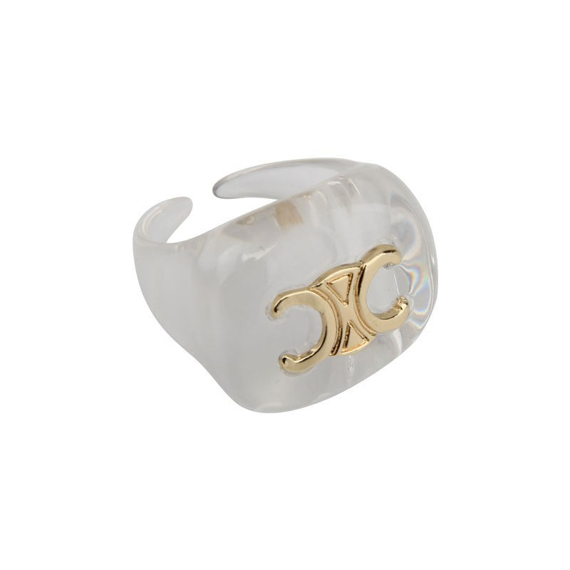Classy Acrylic Arch Motif Open Ring