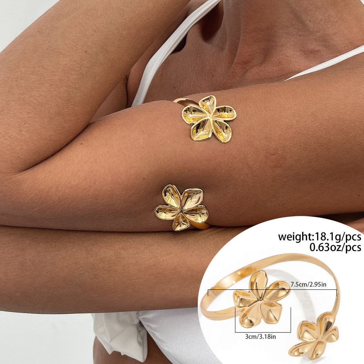 2pc Boho Textured Starfish Arm Cuff Set