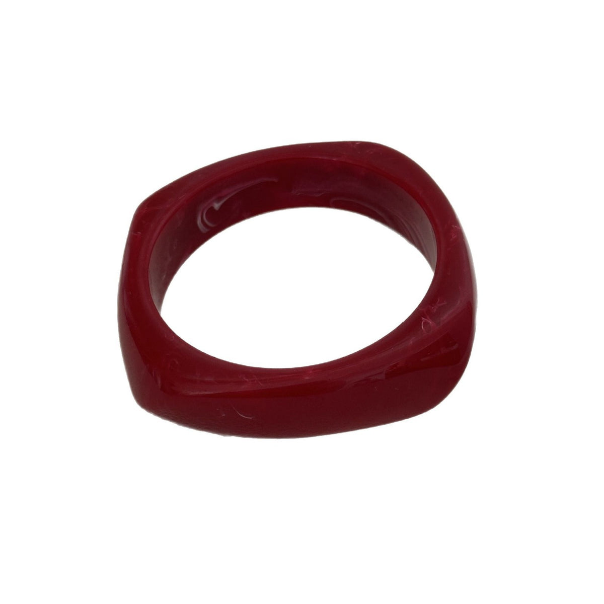 Classy Red Geometric Resin Bangle Set