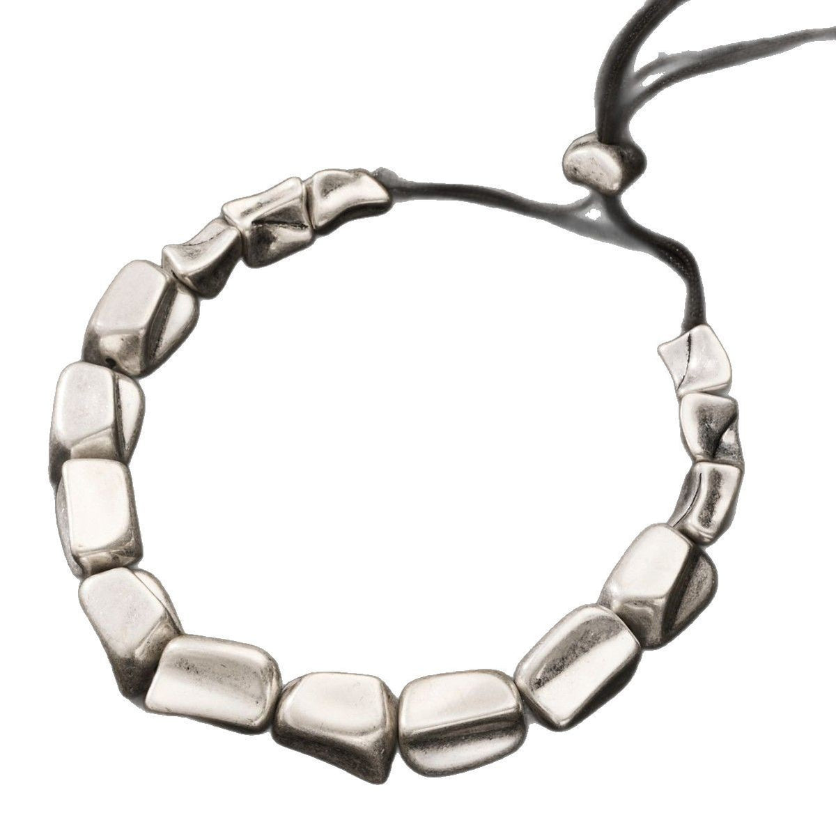 Vintage Silver Geometric Block Necklace