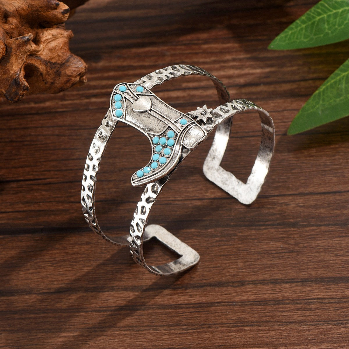 Boho Vintage Western Turquoise Cuff Bracelet Set