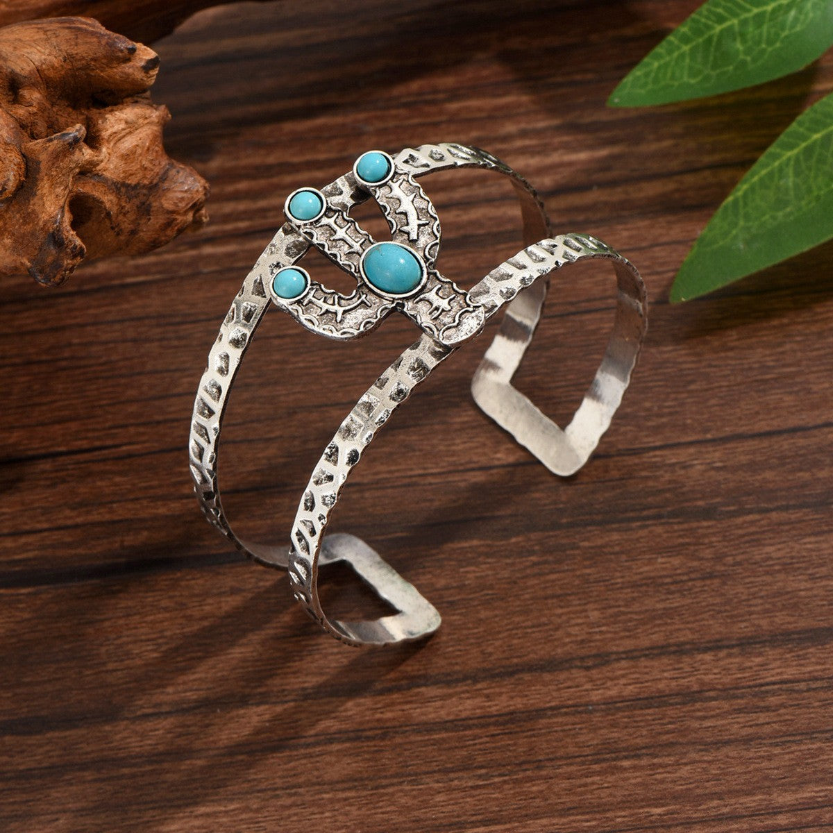 Boho Vintage Western Turquoise Cuff Bracelet Set