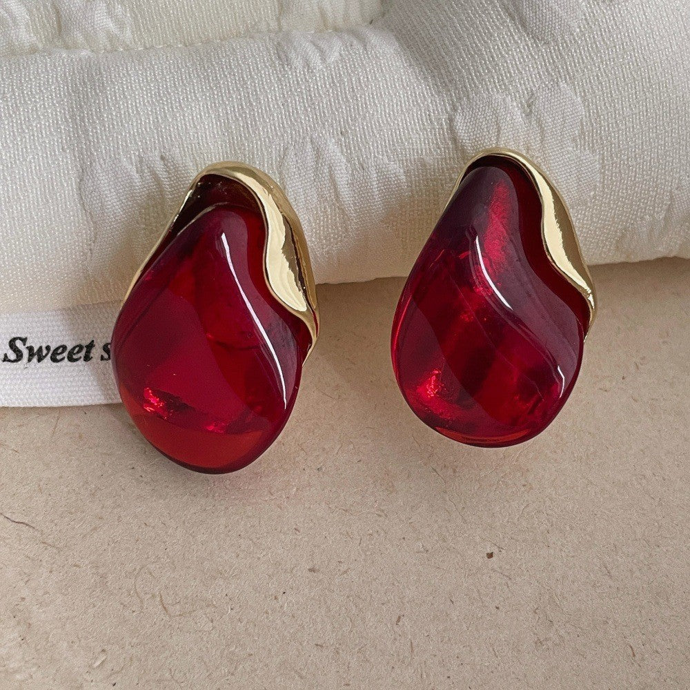 Classy Marbled Resin Teardrop Earrings